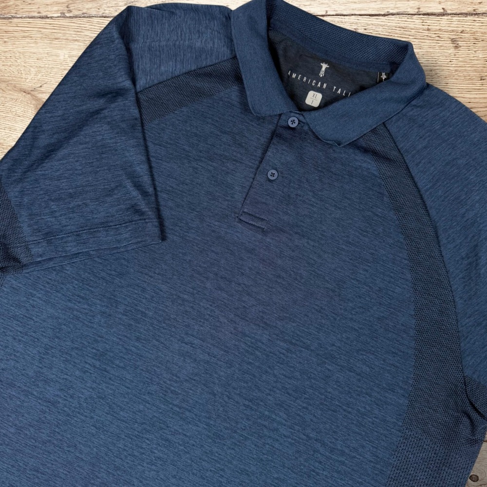 AMERICAN TALL‎ Performance Short Sleeve Men's Polo Shirt Size XLT Tall Teal